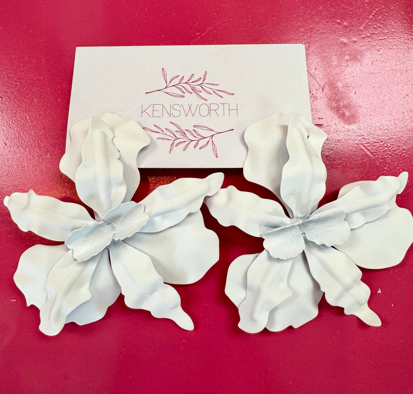 White Flower Earrings