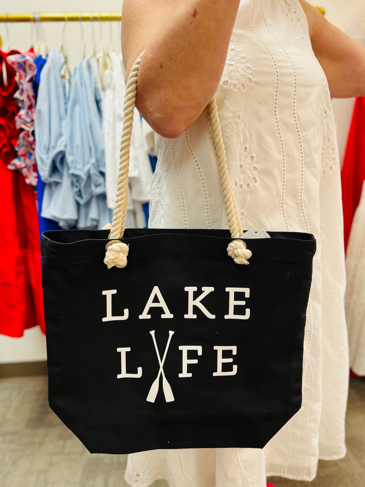 Lake Life Castaway Tote- Black