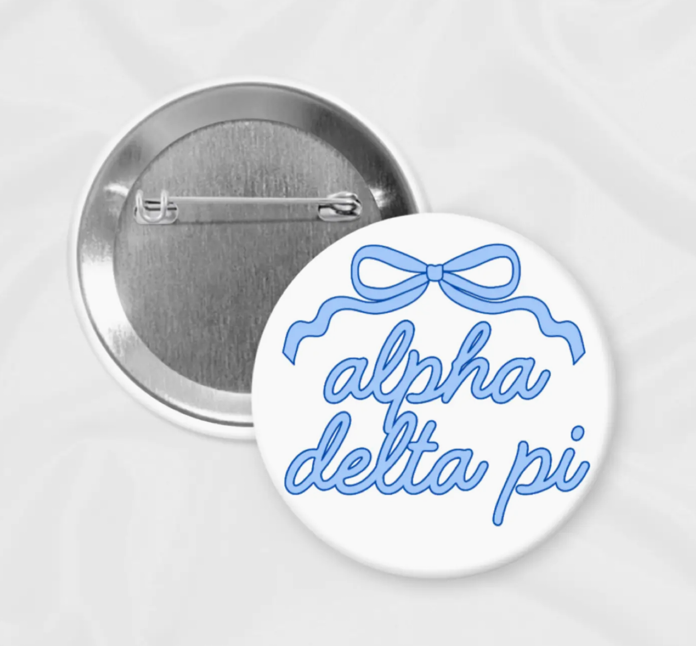 Sorority Bid Day Button | Game Day | Blue & Powder Bow