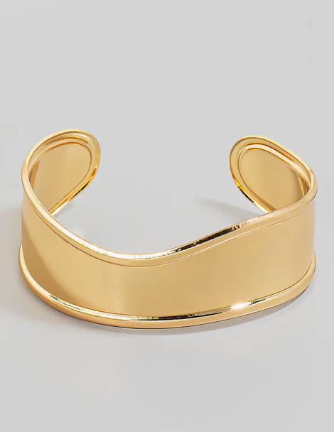Wide Wavy Cuff Bracelet