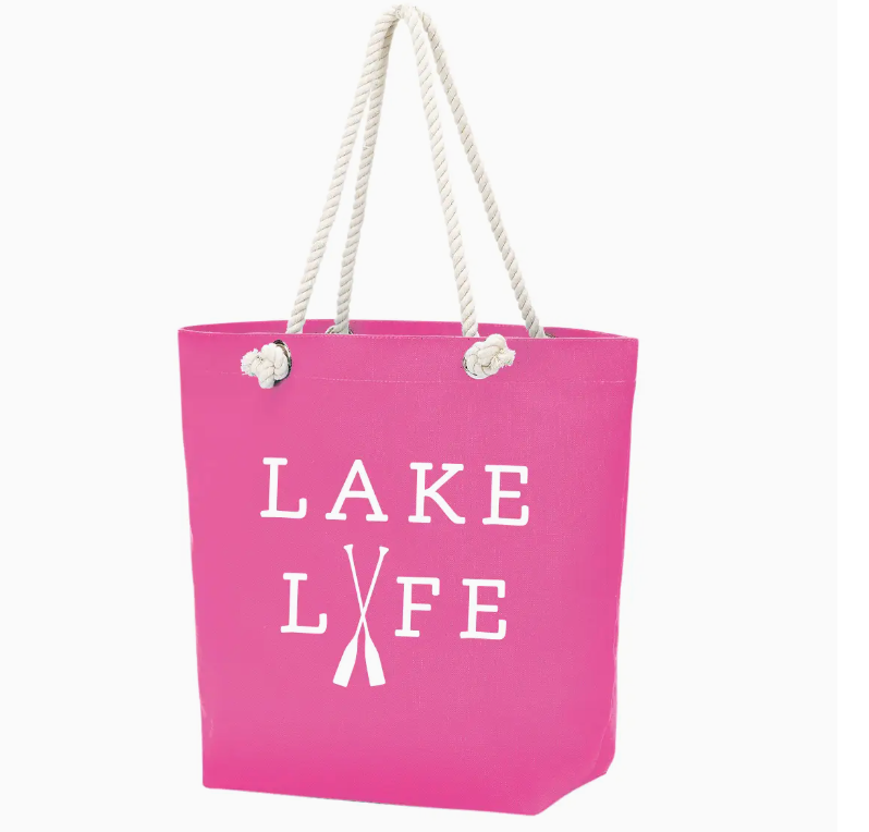 Lake Life Castaway Tote- Pink