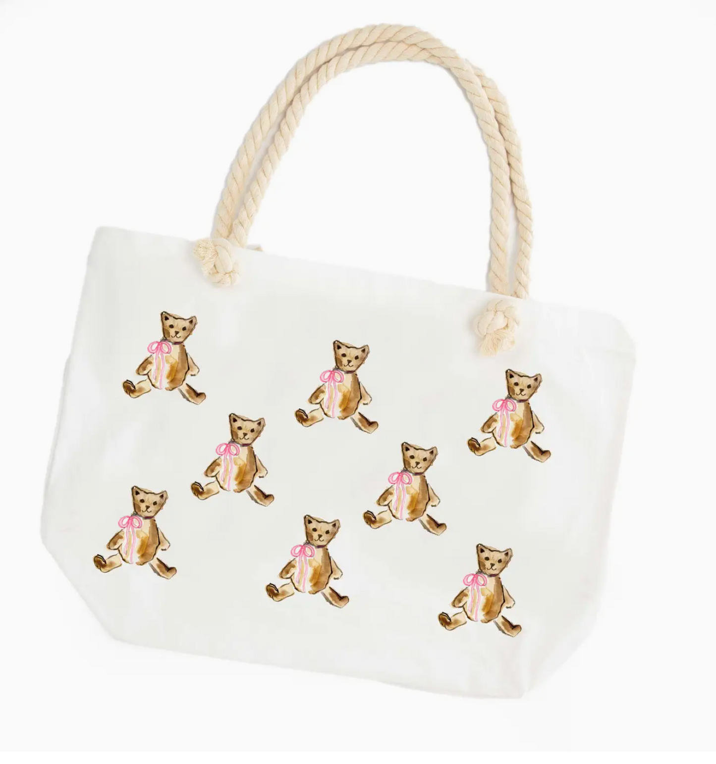 Teddy Bear with Pink Bow Tote