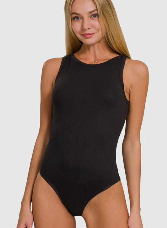 Boat Neck Sleeveless Bodysuit