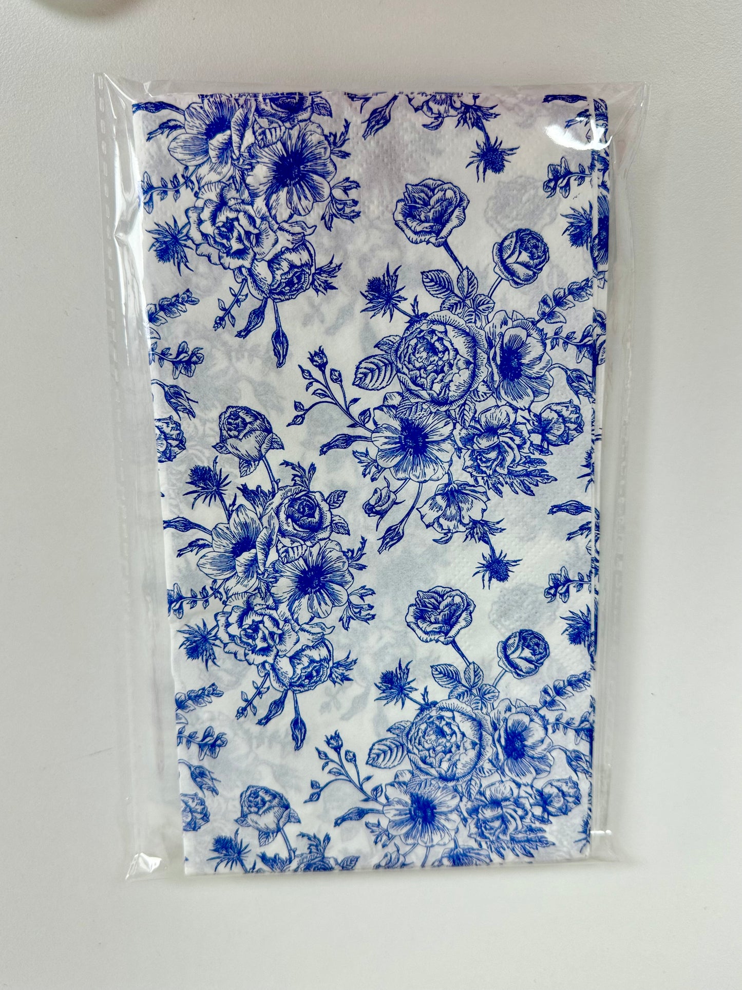 Floral Print Guest Napkin- Blue