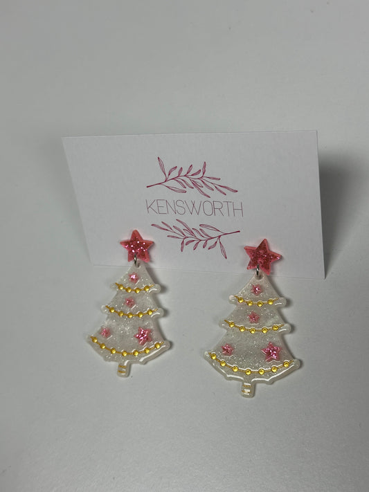 Acrylic Christmas Tree Earrings