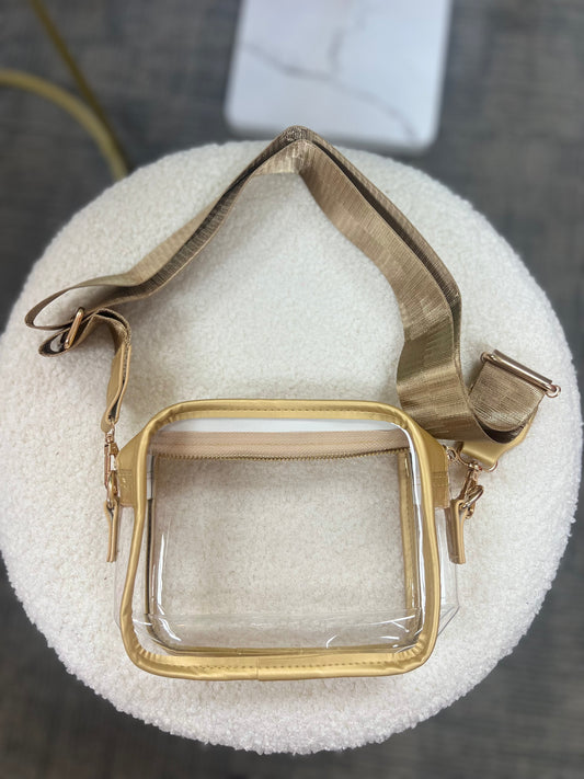 Clear Purse Stadium Bag- Gold