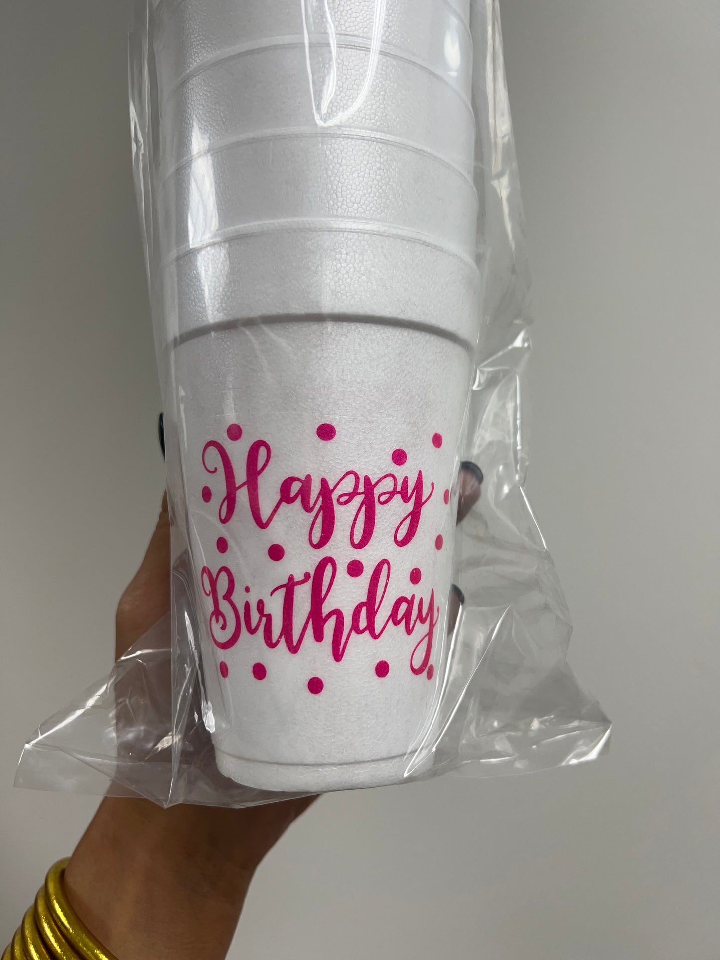 Happy Birthday Foam Cups