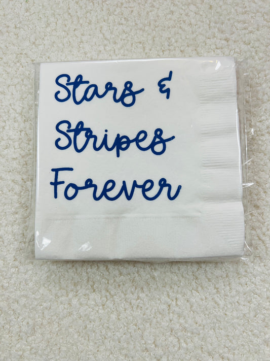 Stars, Stripes & Forever Napkins- White