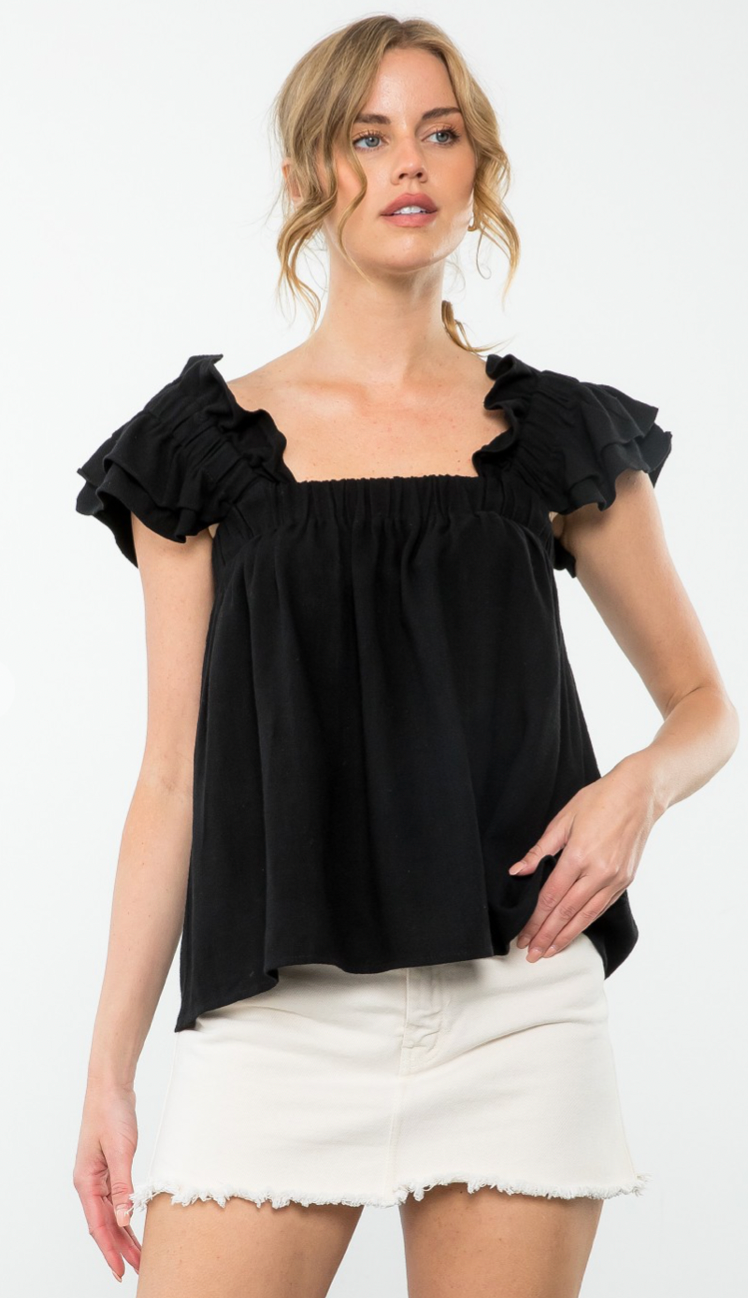 Ruffle Sleeve Tank Top