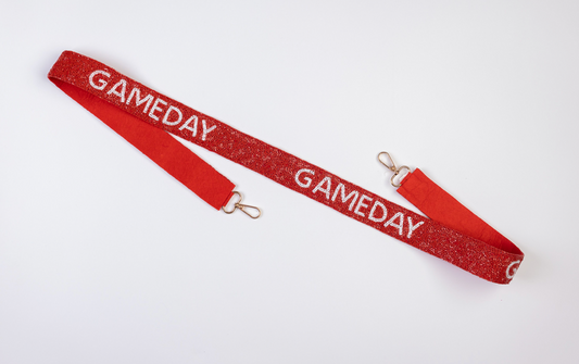 Red and White  "GAME DAY" Bag Strap