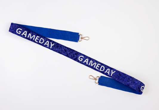 Blue and White "GAME DAY" Bag Strap