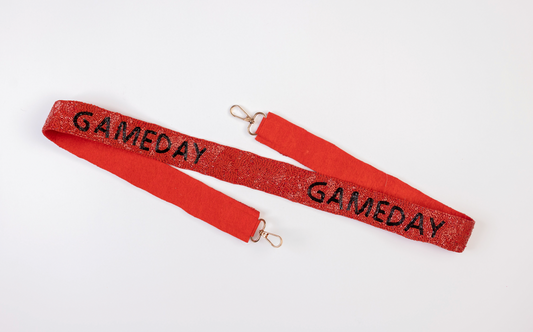 Red and Black "GAME DAY" Bag Strap