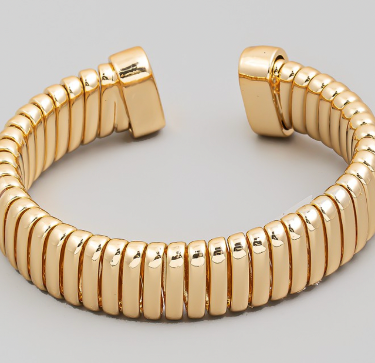 Flat Metallic Coil Bracelet