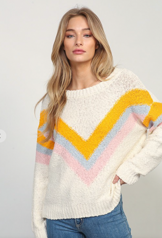 Jenna Multi Color Light Weight Sweater