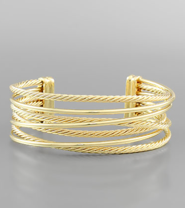 Multi Row Metal Rope Cuff