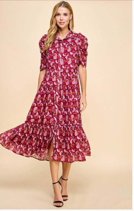 Caroline Floral Print Midi