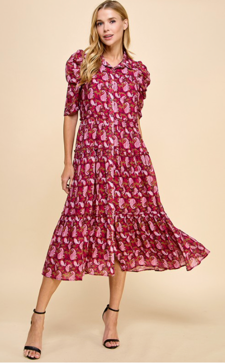 Caroline Floral Print Midi