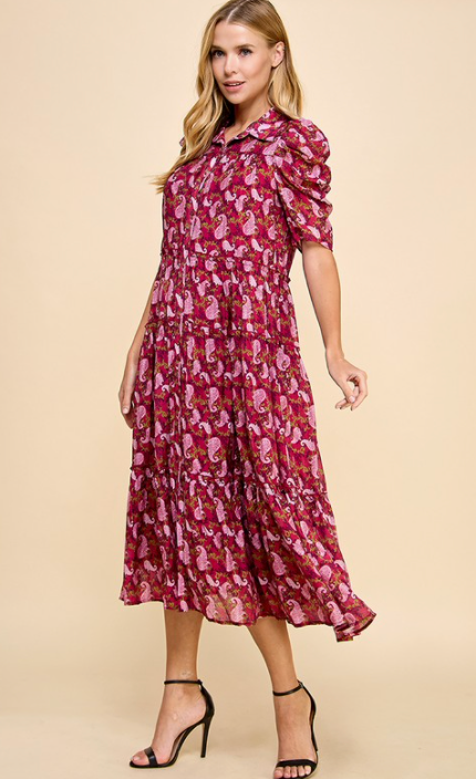 Caroline Floral Print Midi