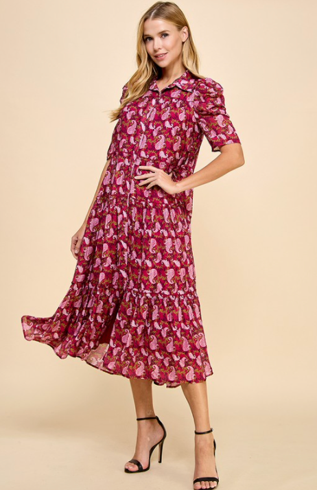 Caroline Floral Print Midi