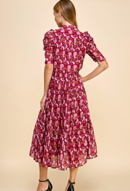 Caroline Floral Print Midi