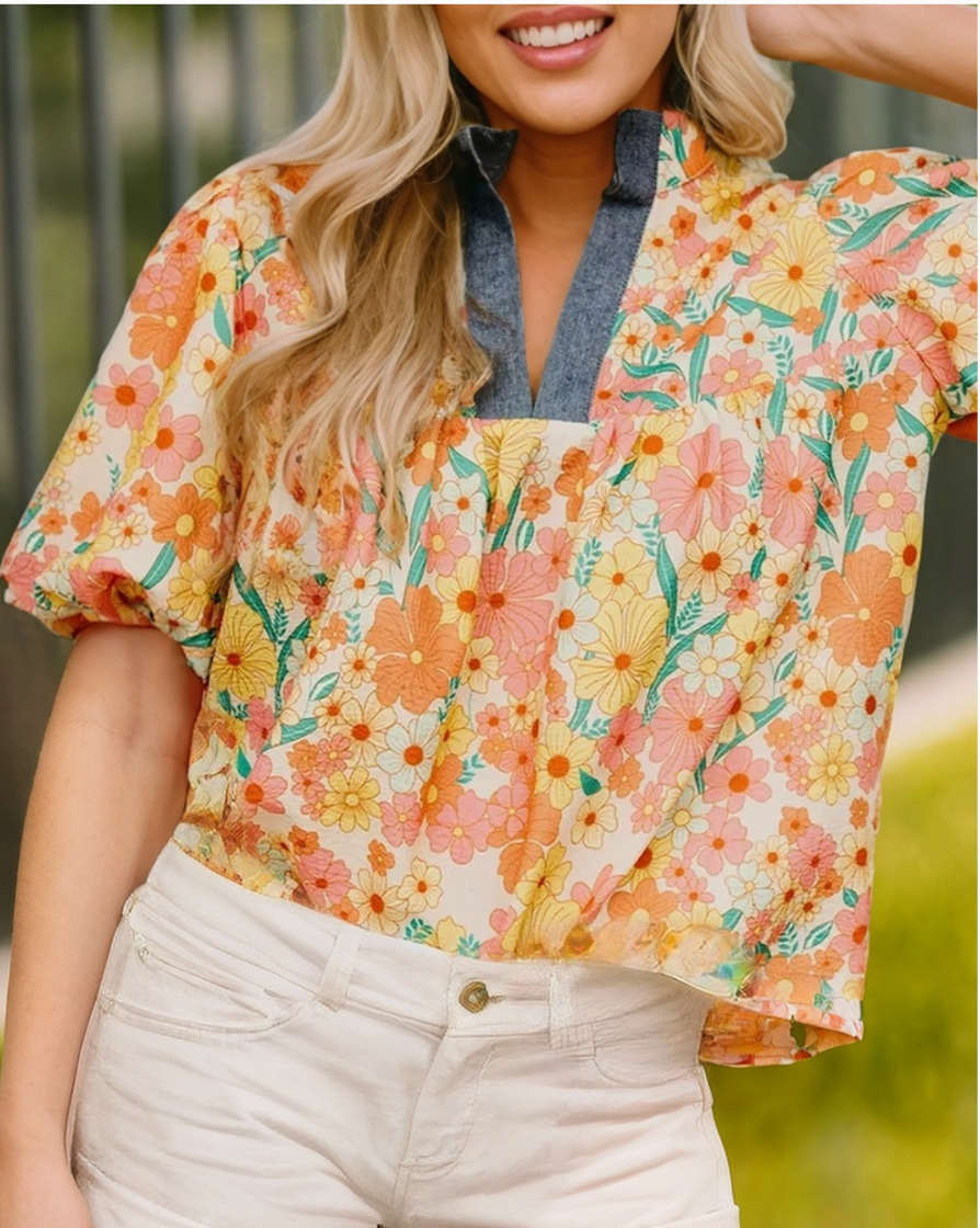 Lane Floral Print Top