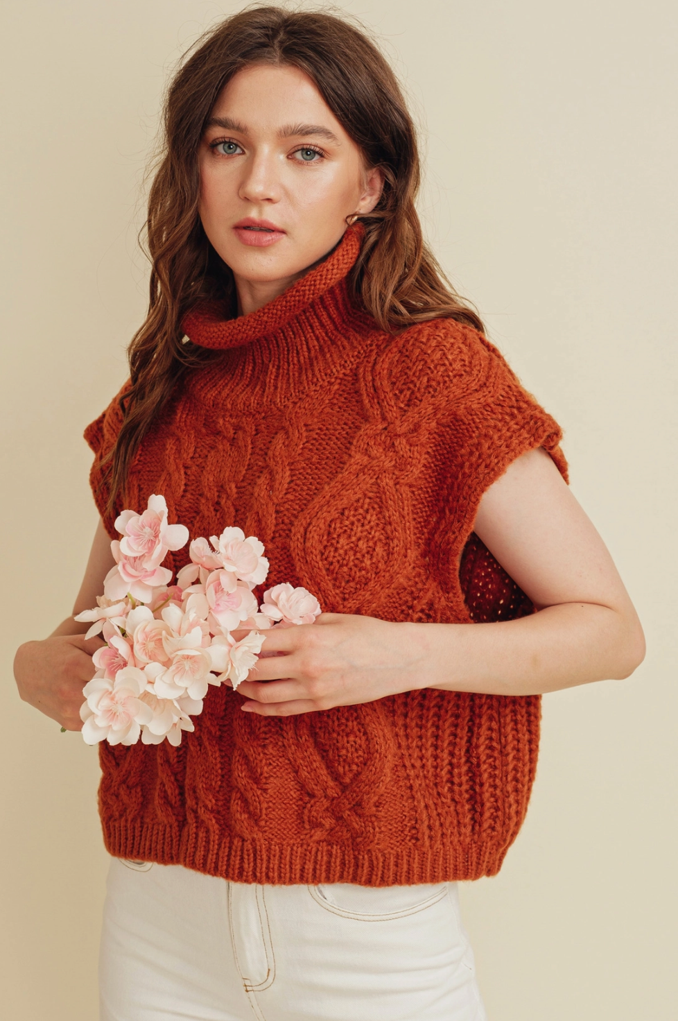 Cable Knit Turtleneck Sweater