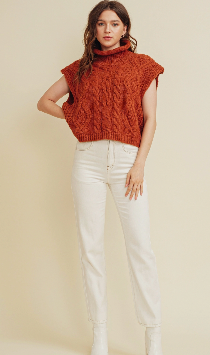 Cable Knit Turtleneck Sweater