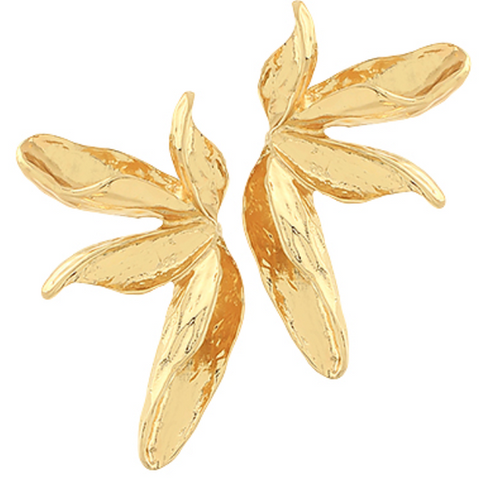 Half Flower Textured Earrings