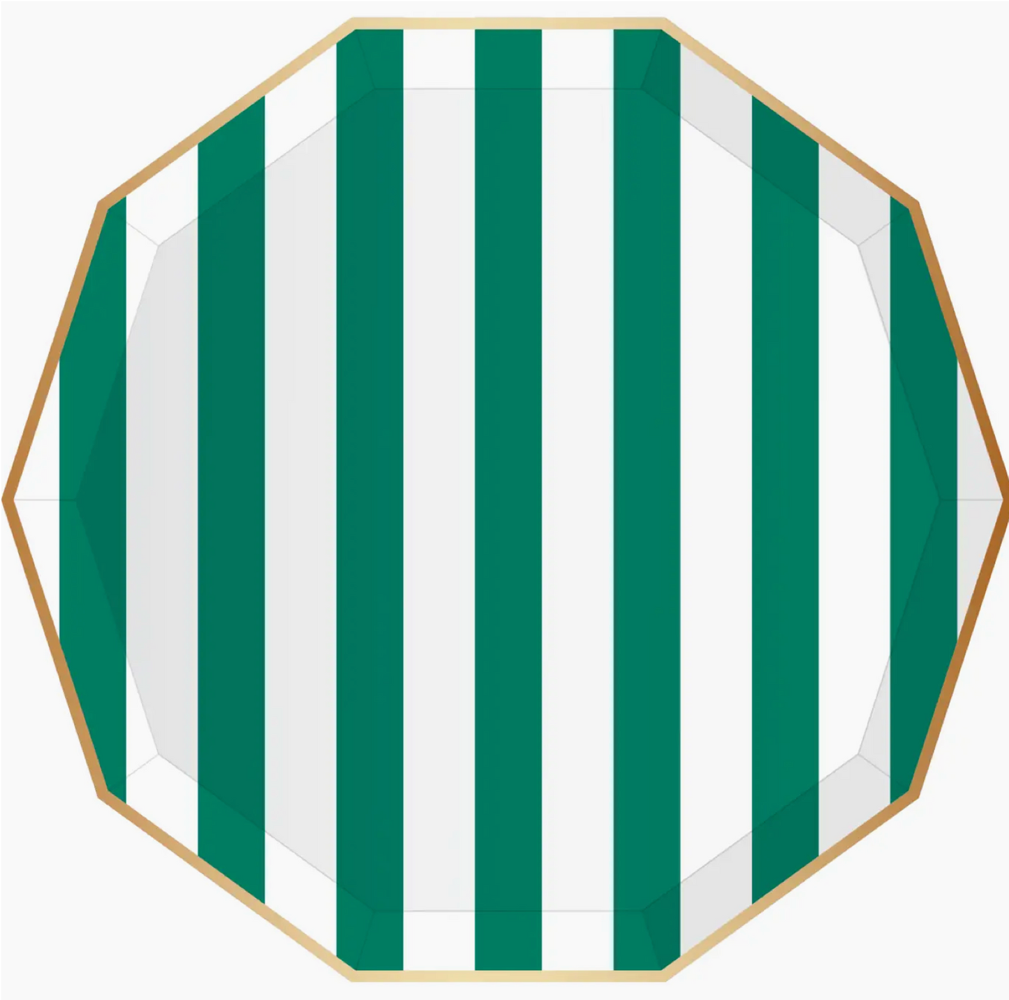 Emerald Green Signature Cabana Stripe Plates