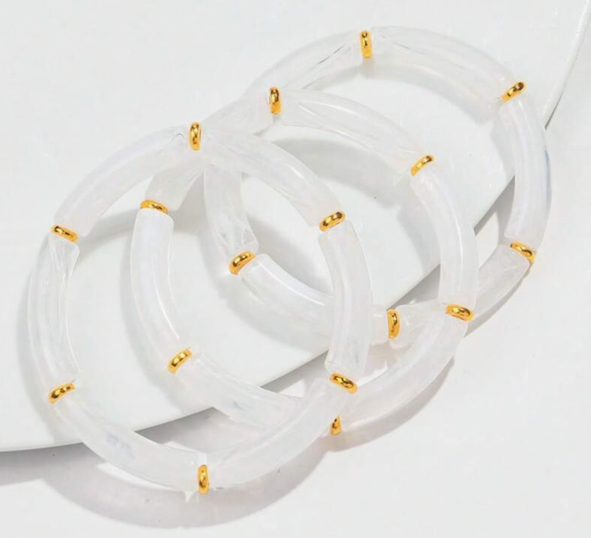 Acrylic Tube Bracelet- Clear