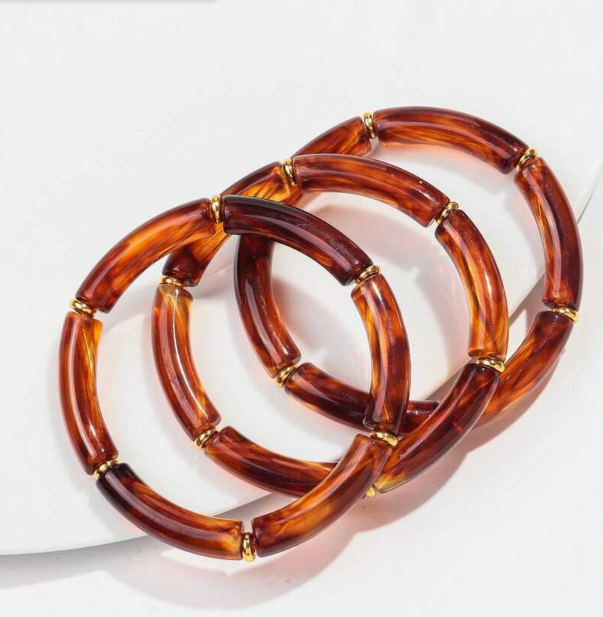 Acrylic Tube Bracelet- Brown