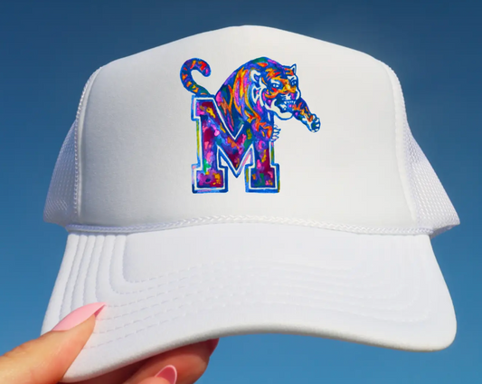 Watercolor Memphis Tigers Trucker Hat