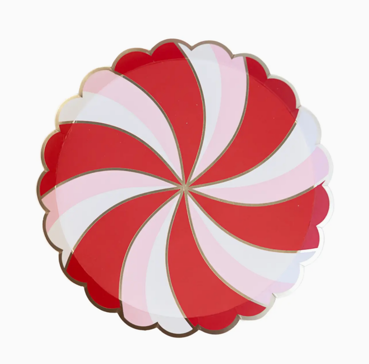 Christmas Peppermint Candy Small Scalloped Plates