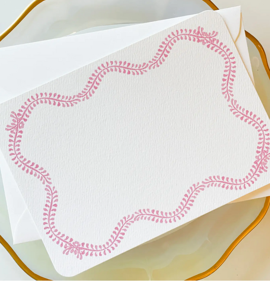 Pink Vine Notecard Set