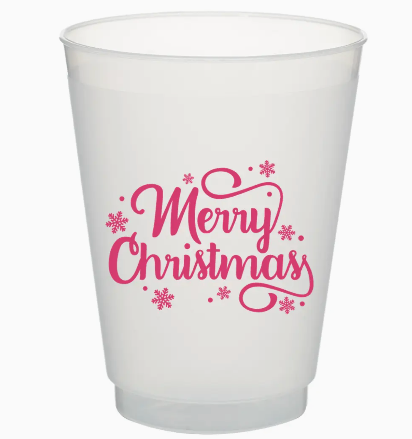 Merry Christmas in Pink - 16oz Frost Flex Cups