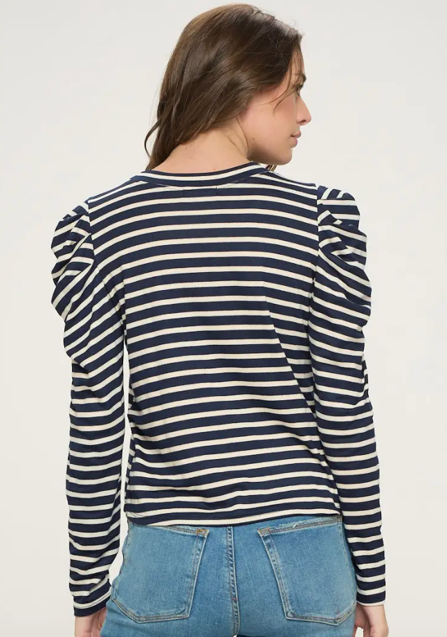 Caroline Striped Puff Sleeve Top