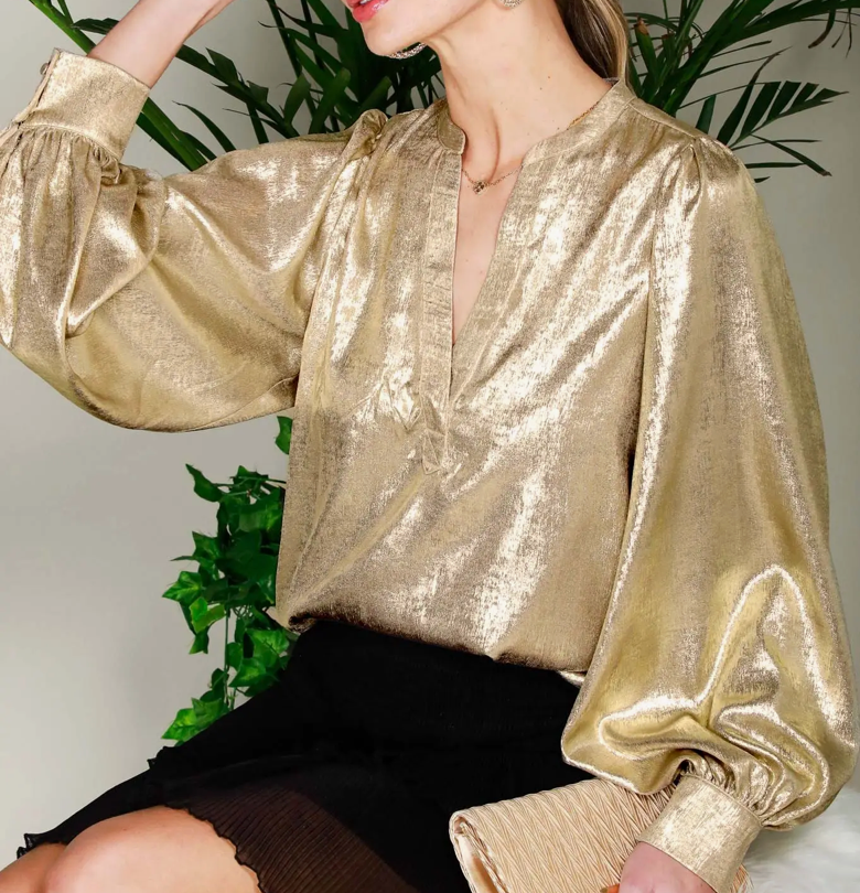 Mallori Metallic Blouse