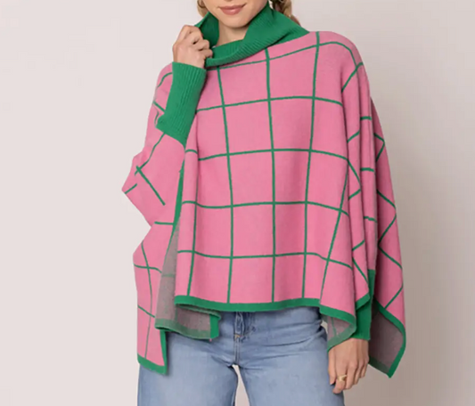 Pam Plaid Poncho