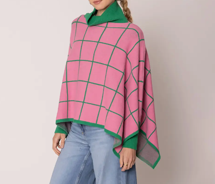 Pam Plaid Poncho