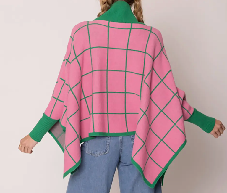 Pam Plaid Poncho