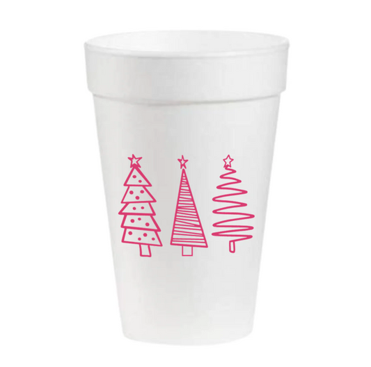 Christmas Tree Trio Styrofoam Cups