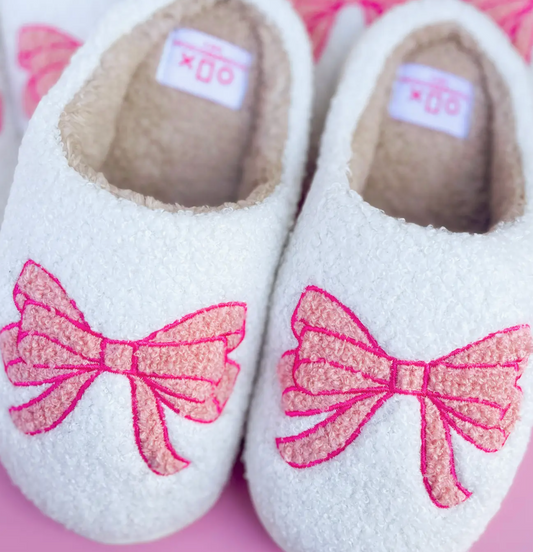 Pink Bow Slippers