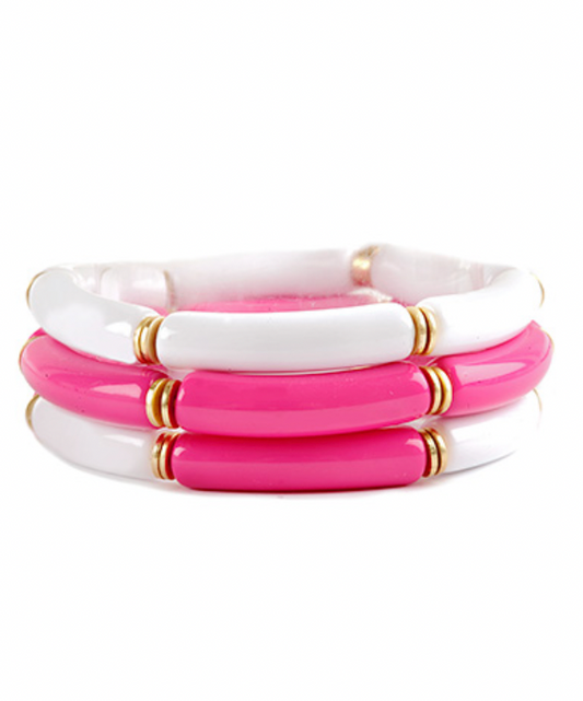 Pink and White Bracelet Combo